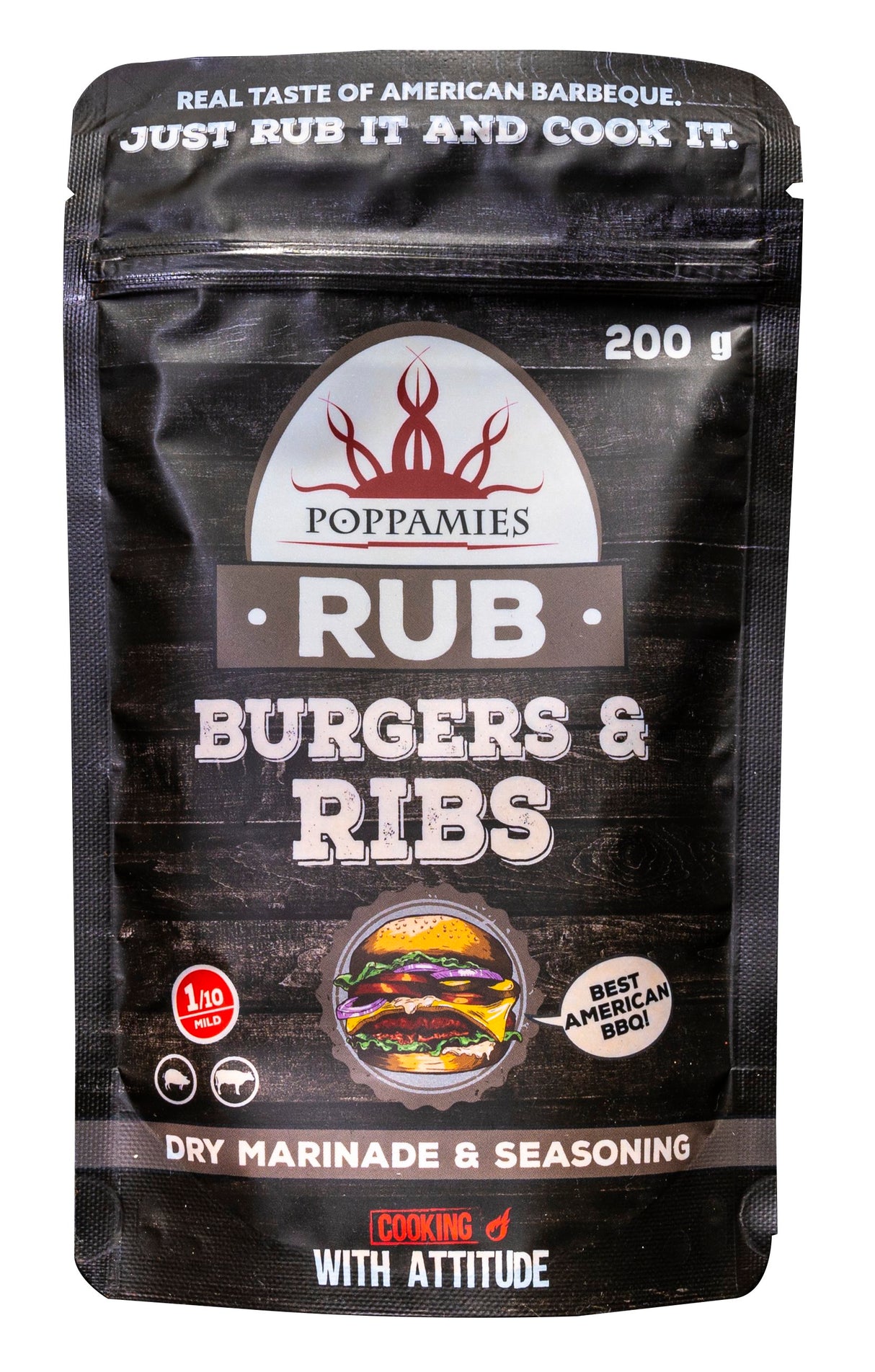 Poppamies Burger & Ribs Rub Gewürzmischung 200g
