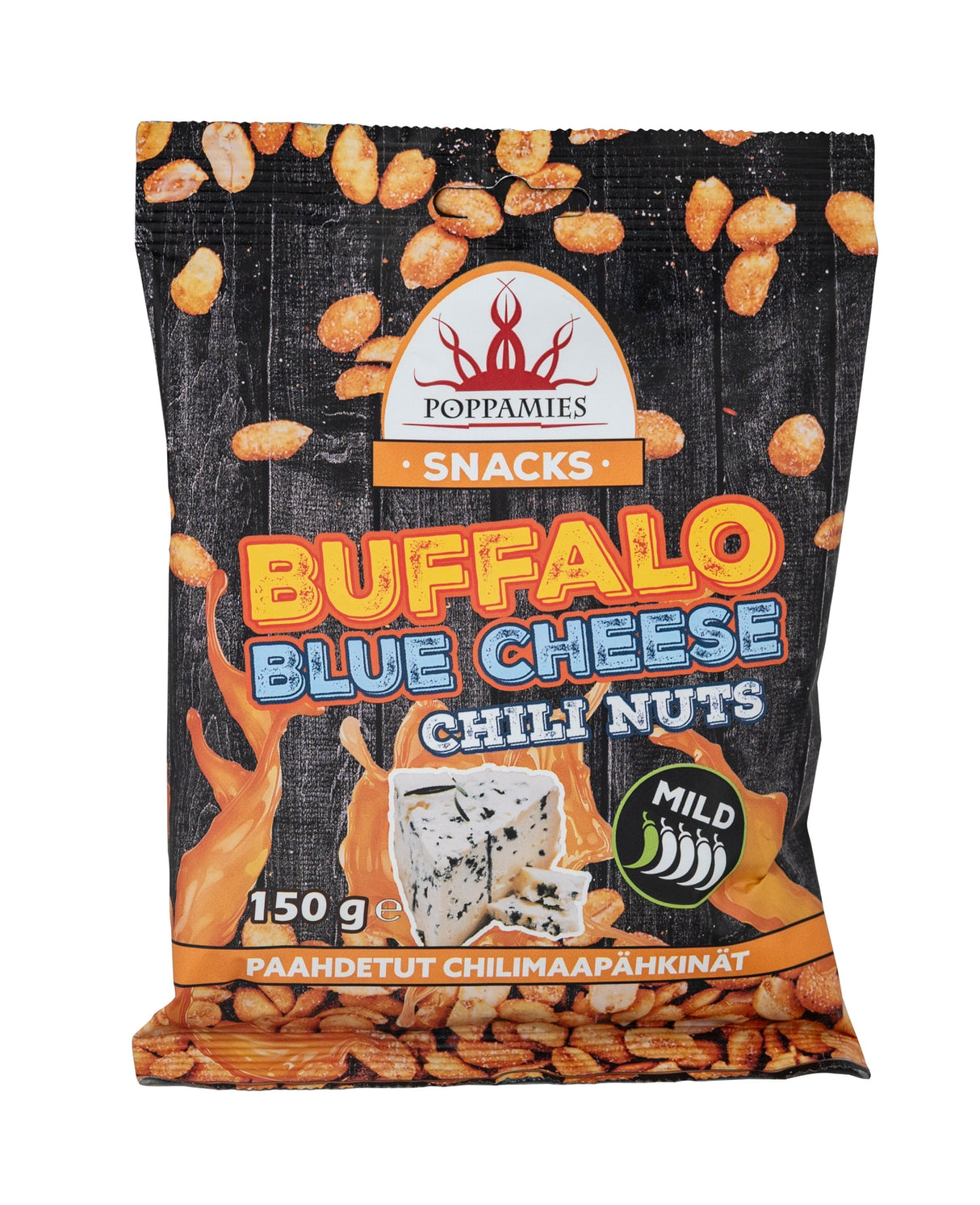 Poppamies Snacks Buffalo Blue Cheese Chili Nuts maapähkinät 150g
