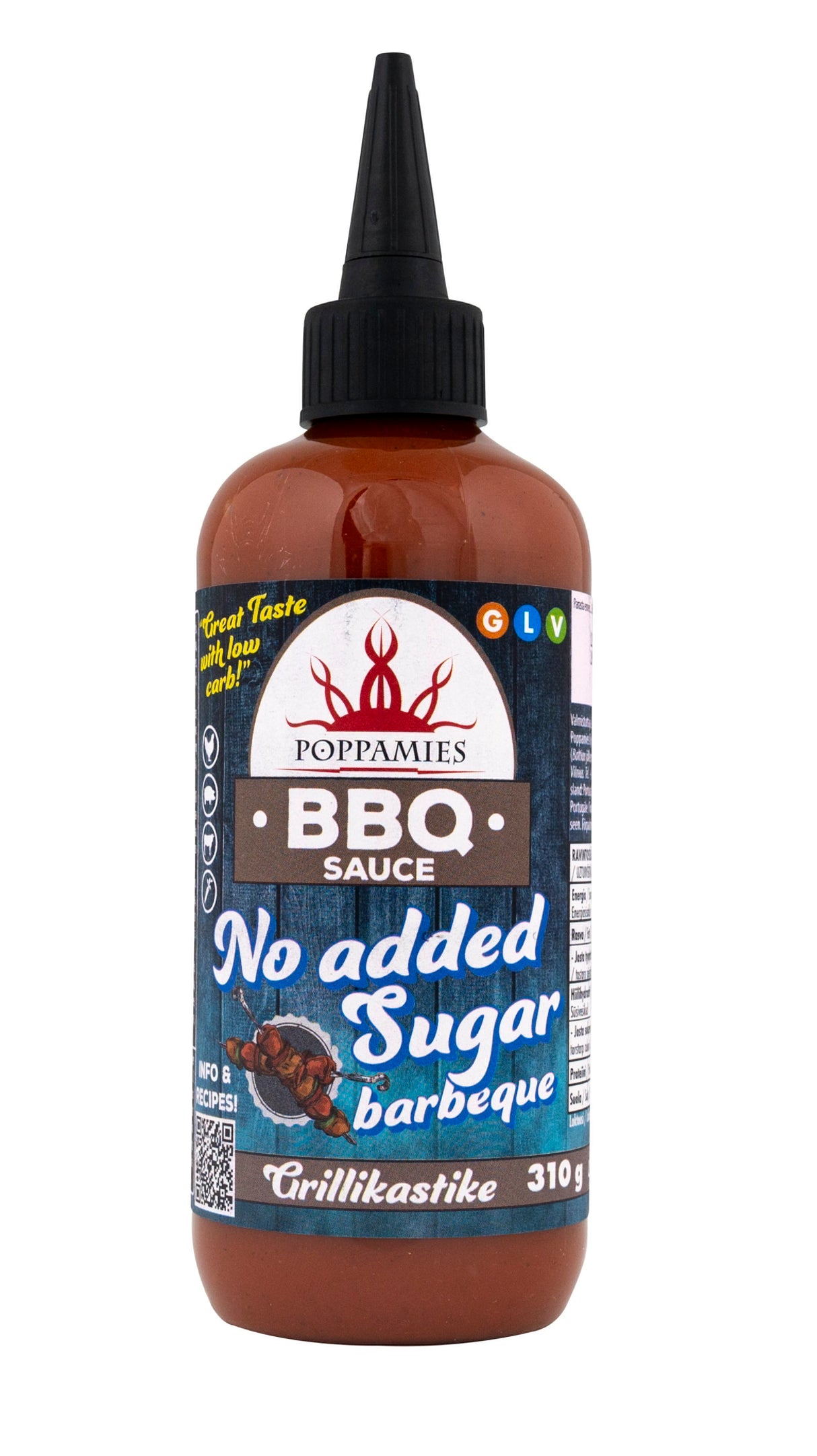 Poppamies BBQ Sauce No added sugar barbeque grillikastike 310g
