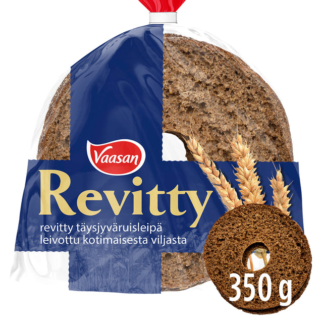 Revitty Vaasan Revitty 350g täysjyruisleipä – Suomikauppa.fi