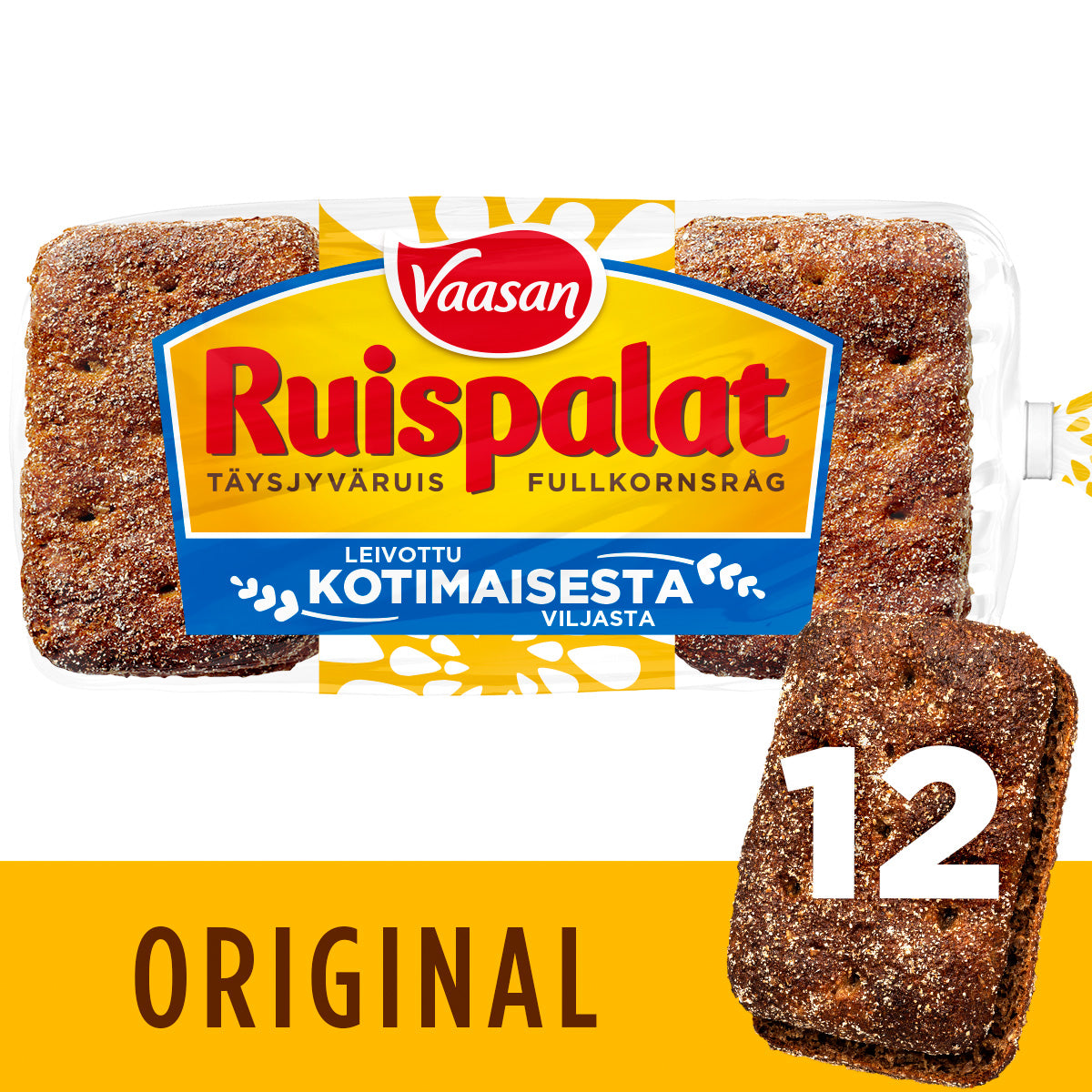 Vaasan Ruispalat  660g 12 kpl täysjyväruispalaleipä