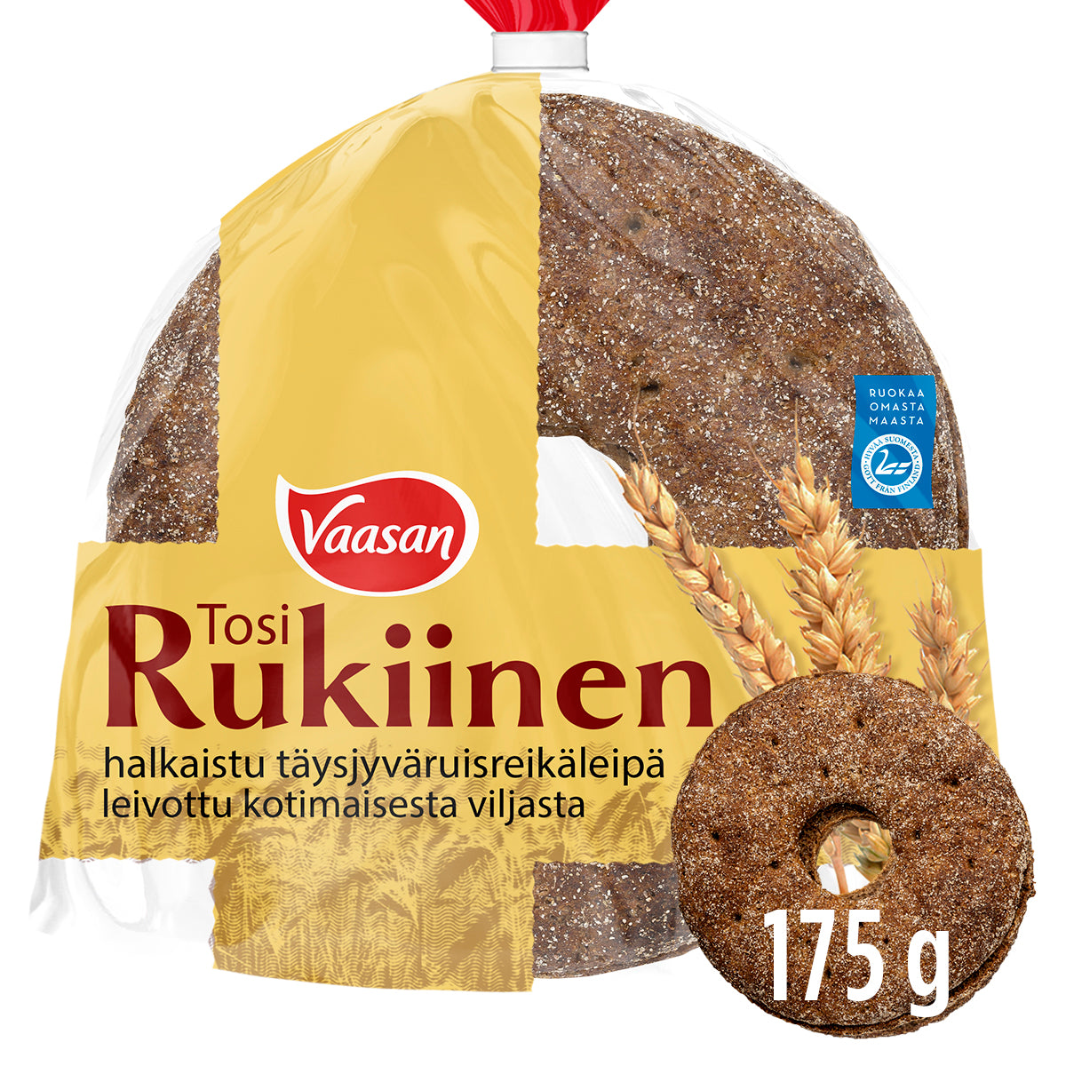 Vaasan Tosi Rukiinen 175 g delad fullkornsrye bröd