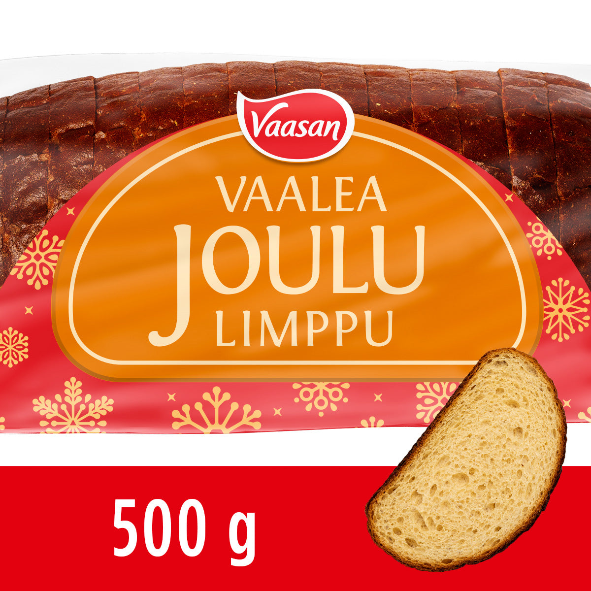Vaasan Vaalea Joululimppu 500g viipaloitu maustettu sekaleipä