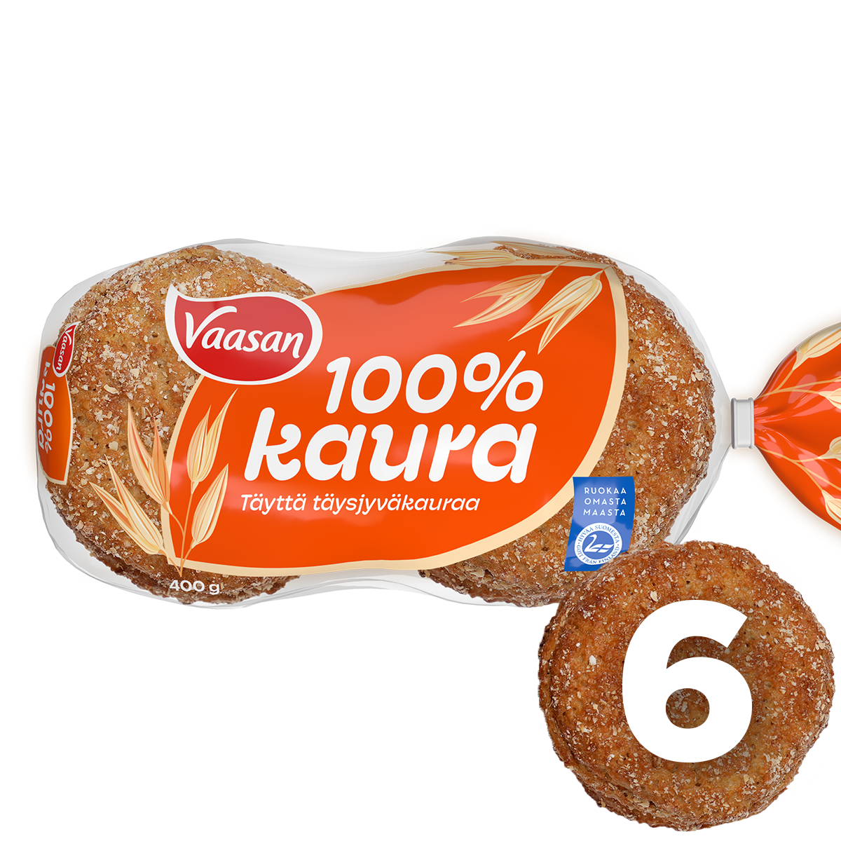 Vaasan 100 % Kaura 400g/ 6 pcs White bread