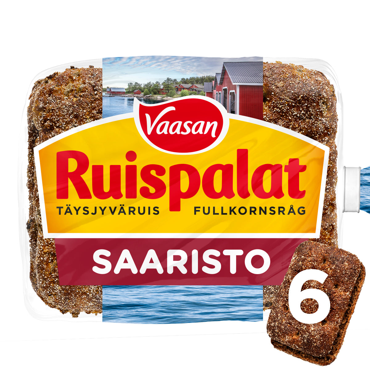 Vaasan Ruispalat Saaristo 360 g 6 st fullkornsrye bröd