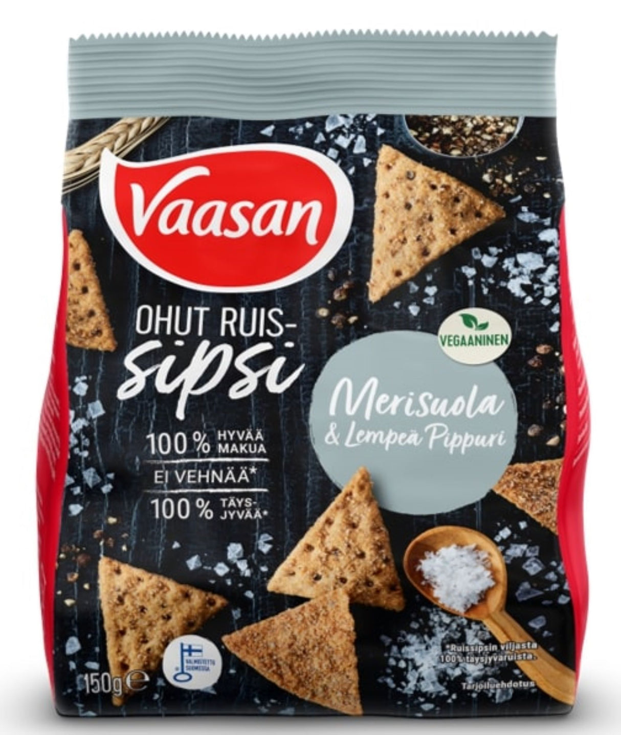 Vaasan Ruissipsi Merisuola & Lempeä pippuri 150g