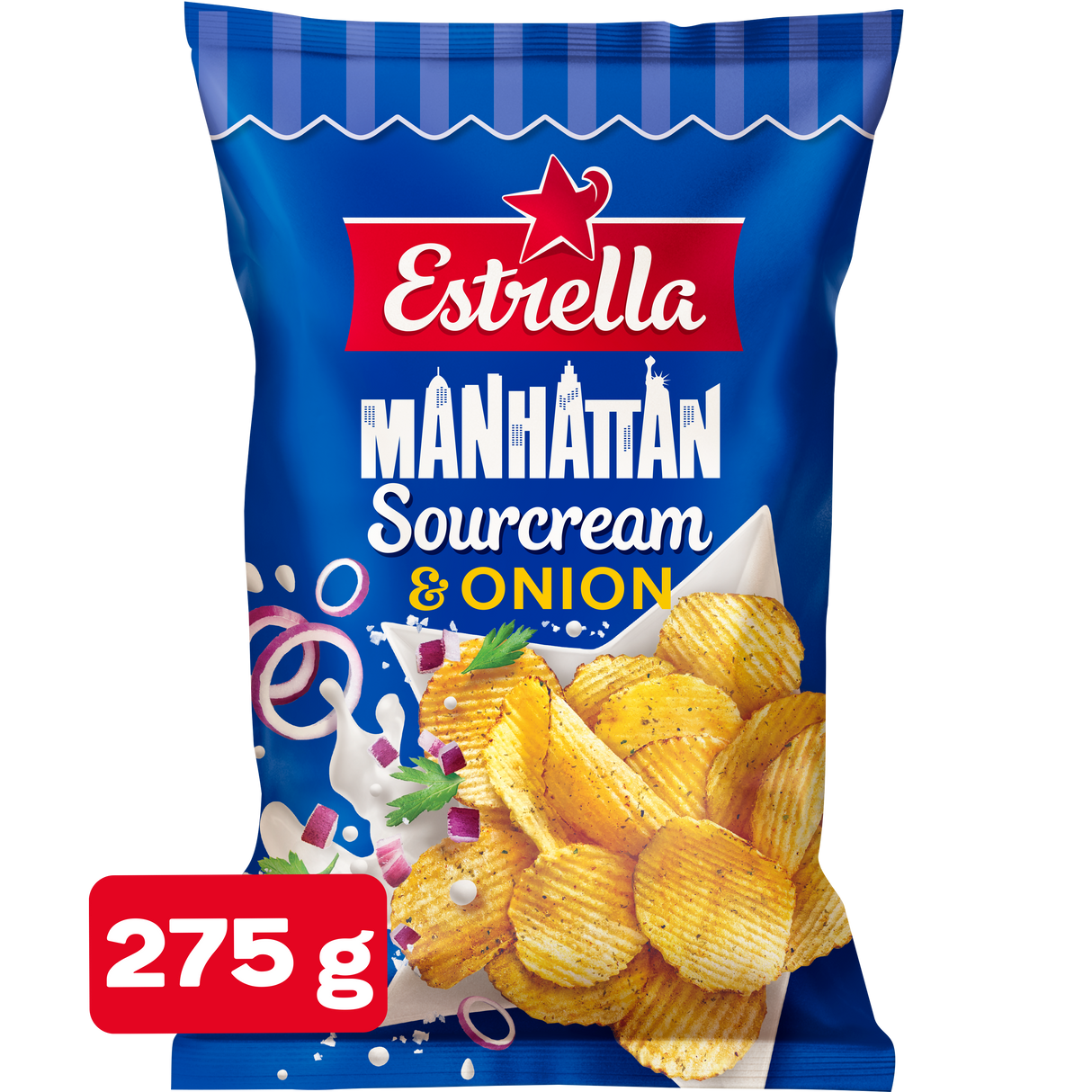 Estrella Manhattan Sourcream & Onion Sipsi 275g