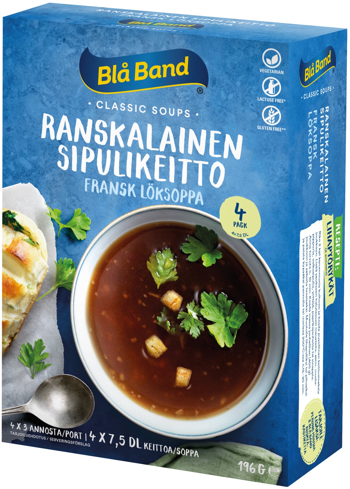 Blå Band glutenfreies laktosefreies Französische Zwiebelsuppe 4 x 49g