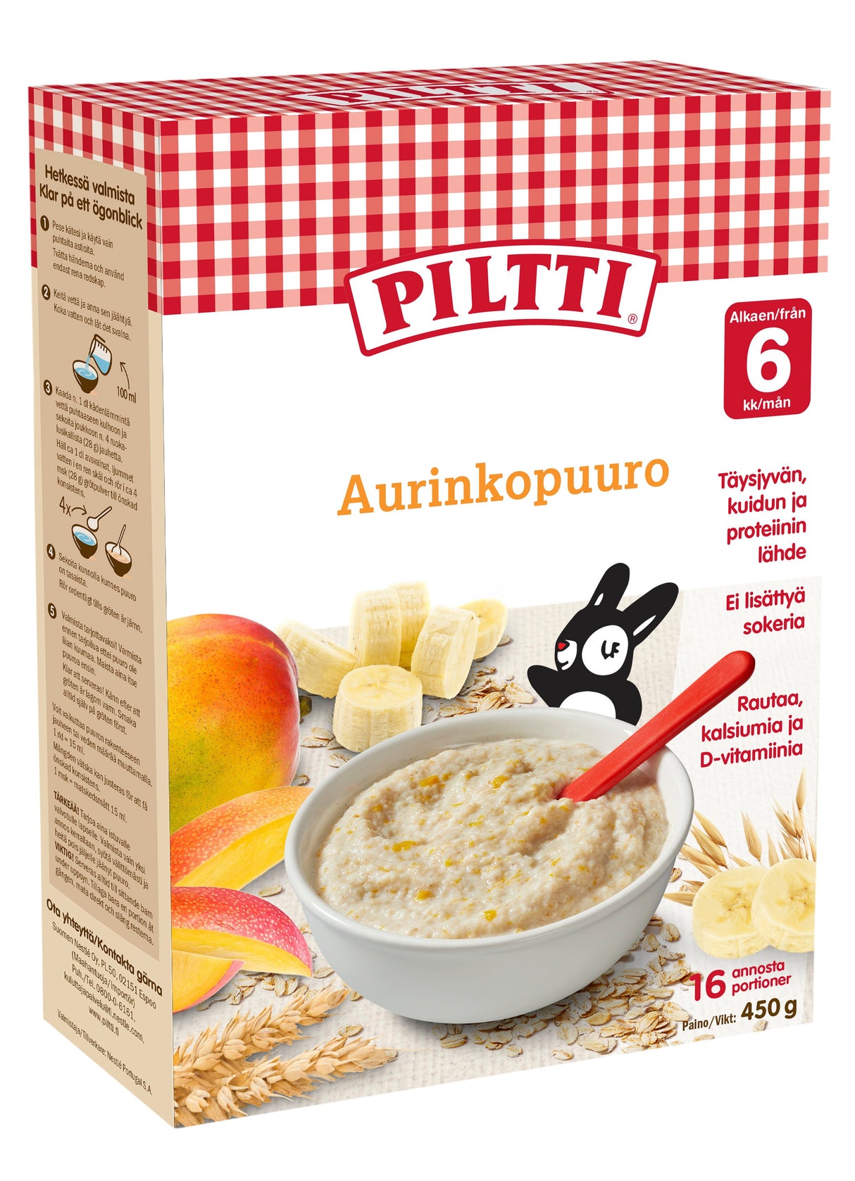 Piltti 450g Solgröt grötpulver 6 månader