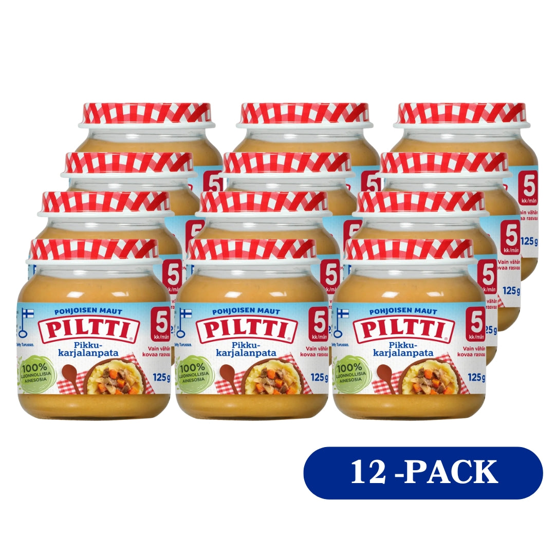 12 x Piltti Pohjoisen Maut 125g Pikku karjalanpata lastenateria 5kk