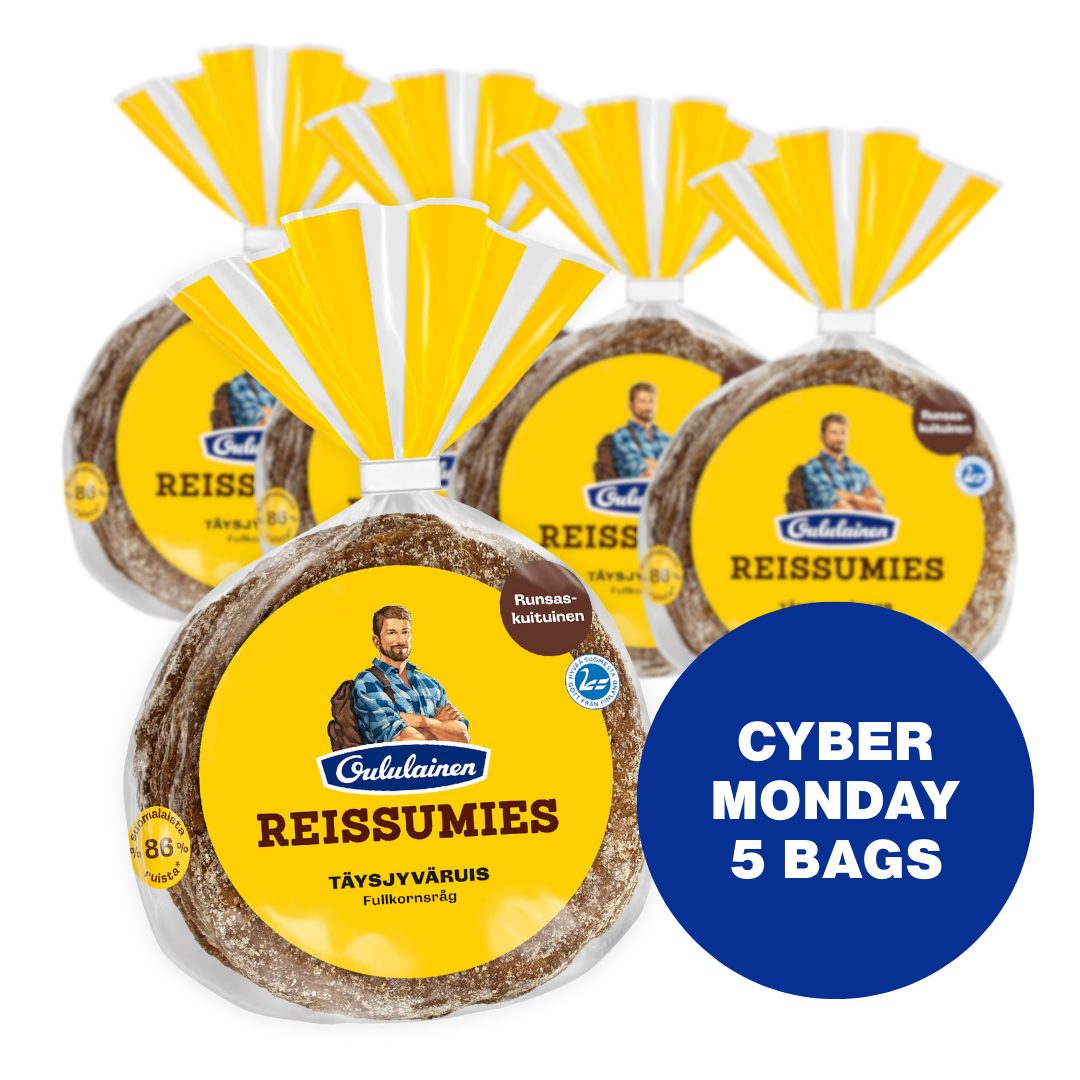 5 x Oululainen Reissumies Täysjyväruis 4pcs 235g