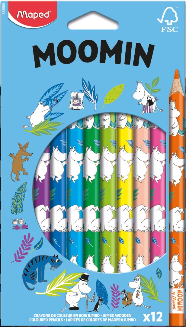 Moomin Colored pencil set Maped Moomin jumbo 12pcs FSC