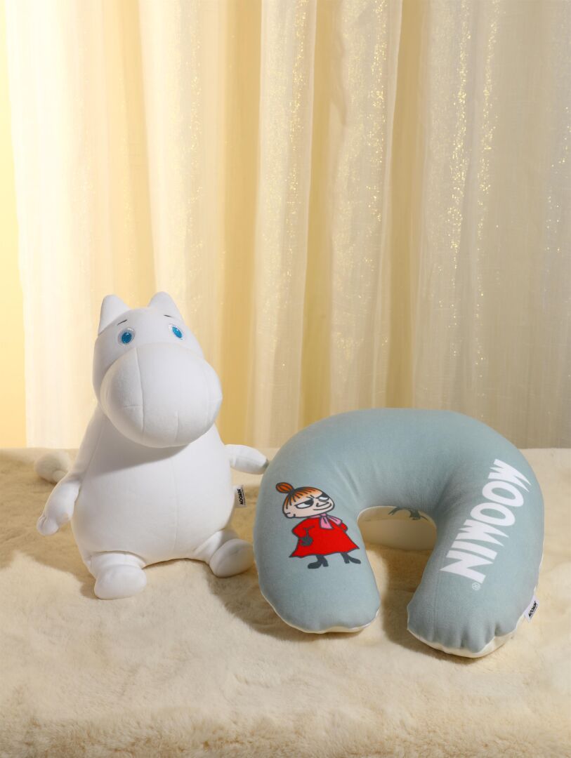 Moomin Travel pillow/soft toy "Moomin troll grey"