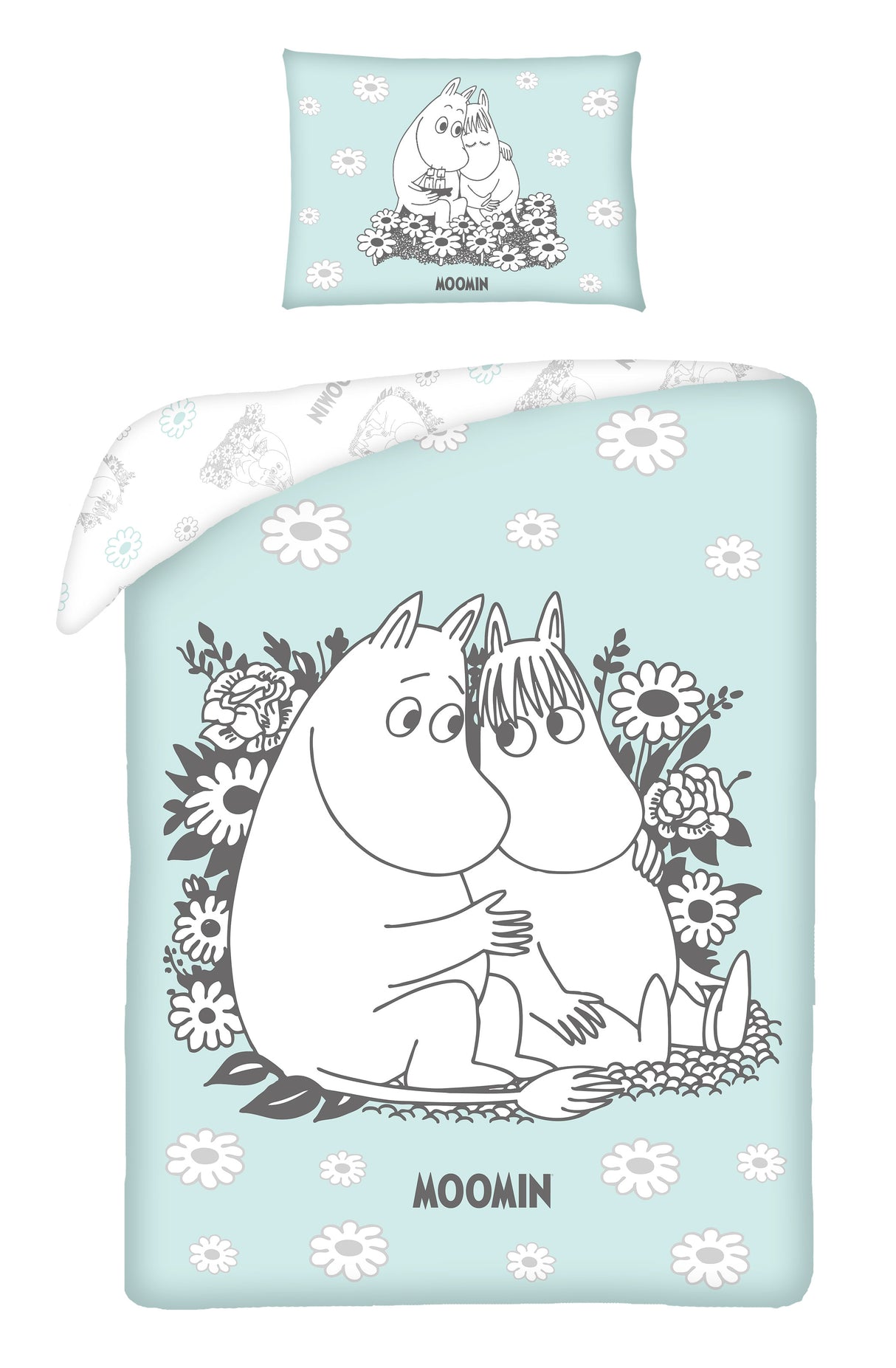 Moomin "Hug" children's duvet cover set 100cmx135cm + 60cmx40cm