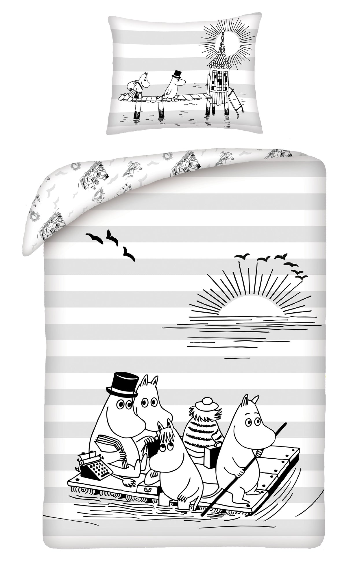 Moomin "At Sea" duvet cover set 140cmx200cm + 50cmx70cm