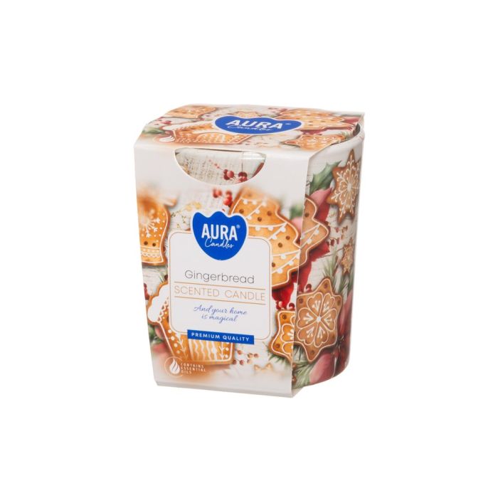 Aura Gingerbread Scented Glass Candle