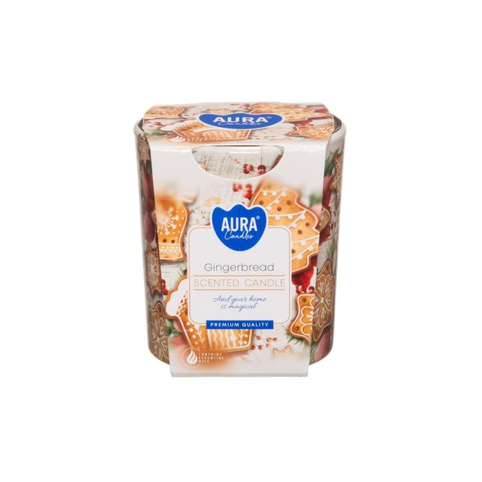 Aura Gingerbread Scented Glass Candle
