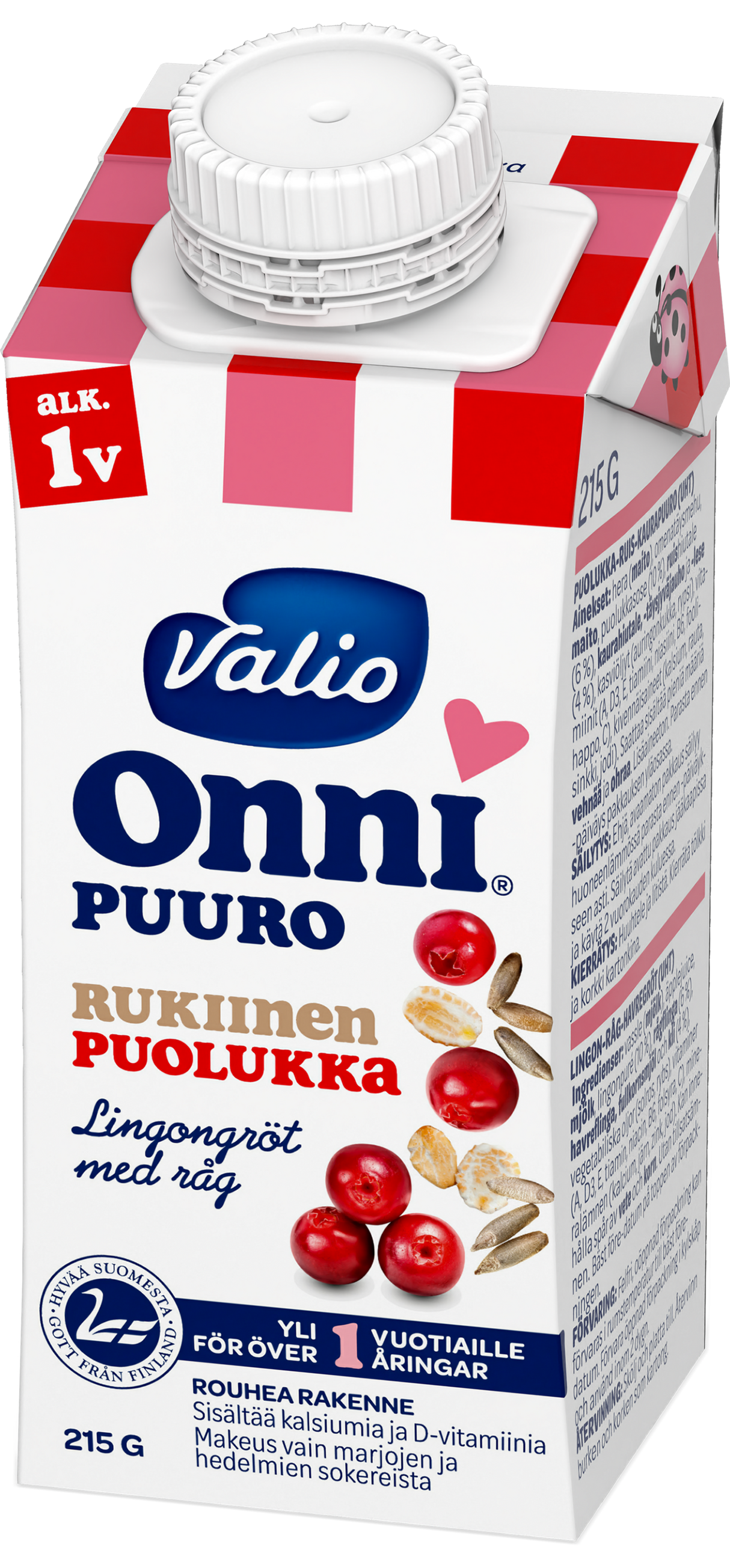 15 x Valio Onni® rukiinen puolukkapuuro 215 g UHT (alk 1 v)
