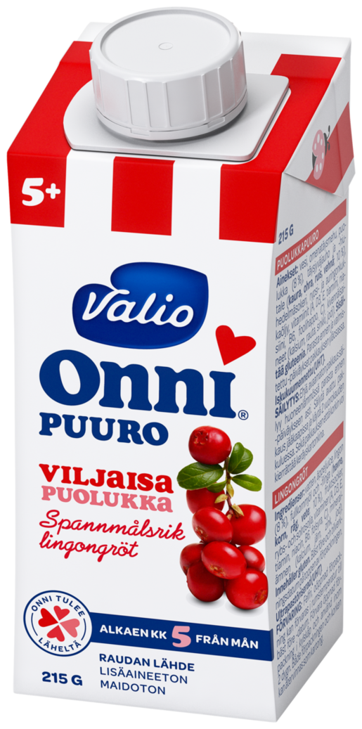 Valio Onni® lingonberry porridge 215 g UHT (from 5 month) 15pcs