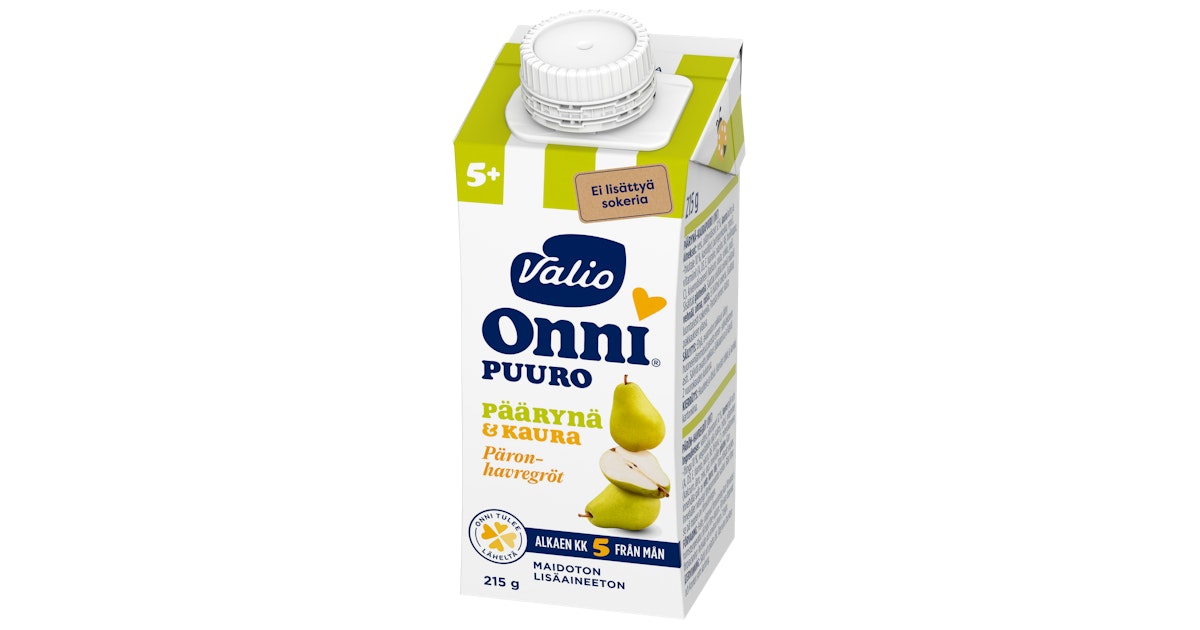 Valio Onni pear-oat porridge 215 g 5 months UHT 15 pcs