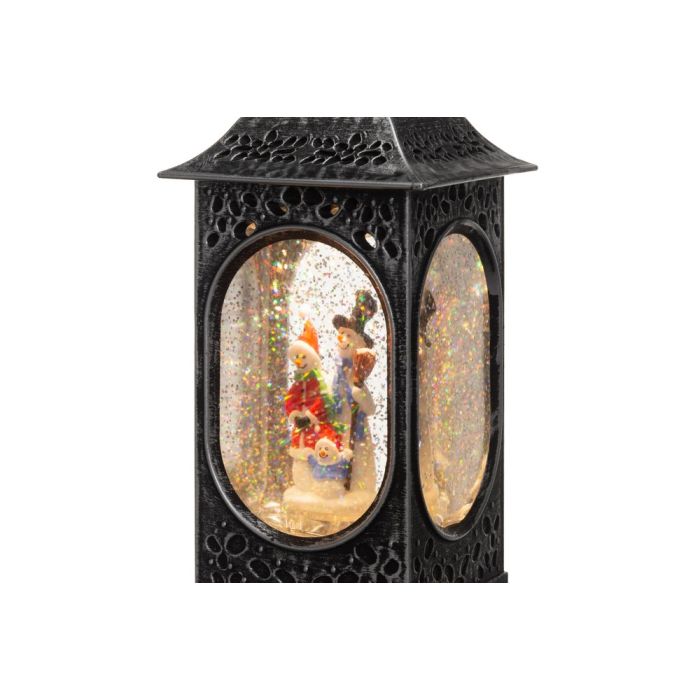 Finnlumor LED Decorative Light Snowfall Lantern Santa Claus and Snowman 28 cm