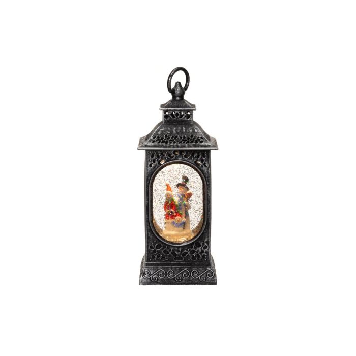Finnlumor LED Decorative Light Snowfall Lantern Santa Claus and Snowman 28 cm