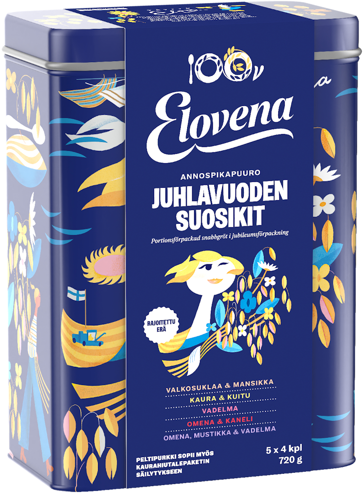 Elovena 720g portionsförpackade gröt i plåtburk