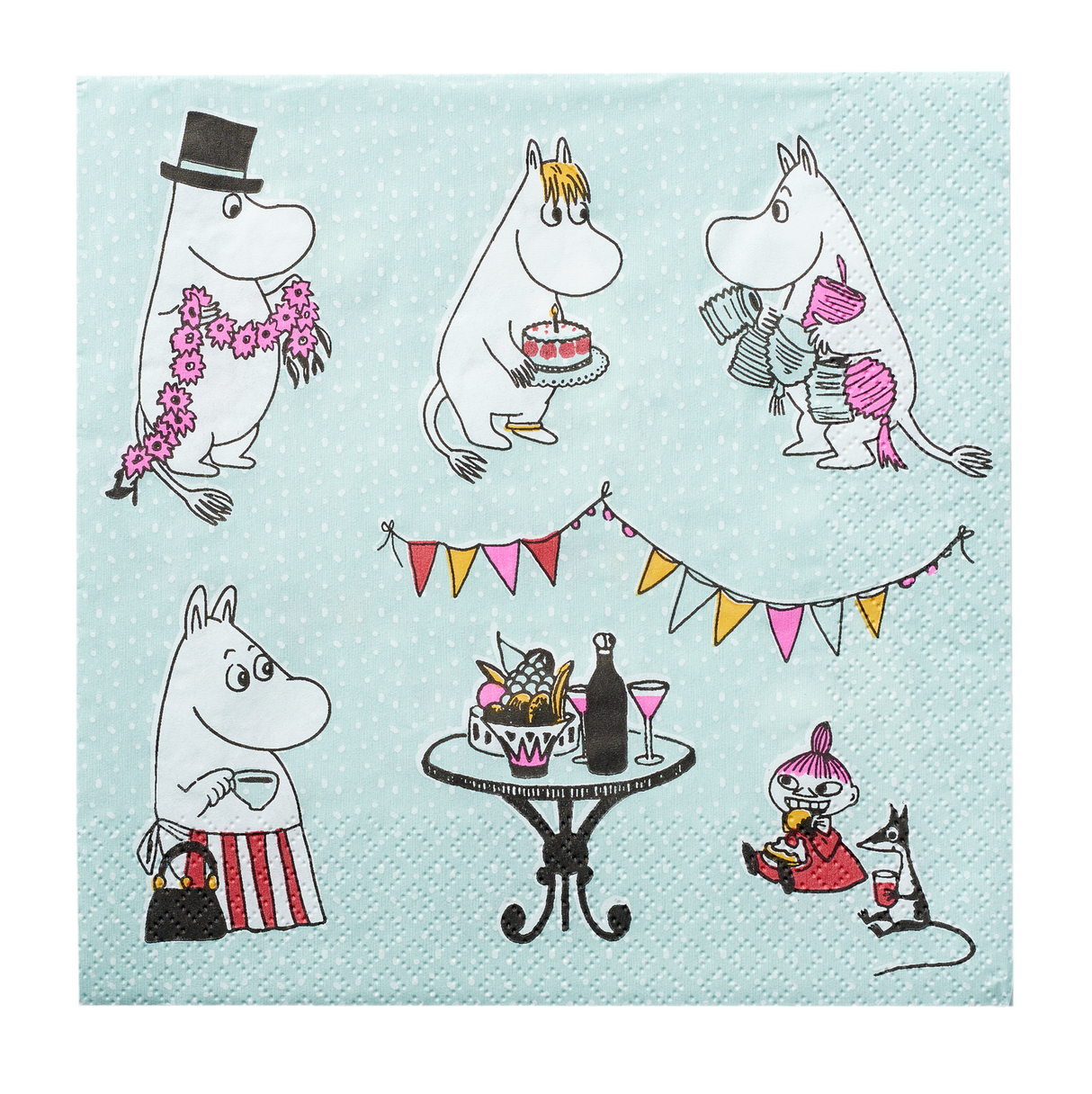 Moomin lautasliina Kestit minttu 20kpl/33cm