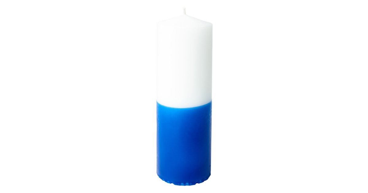 Havi table candle 6cm x18cm, independence candle blue-white