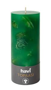 Havi table candle 70x170mm topaz dark green 65h