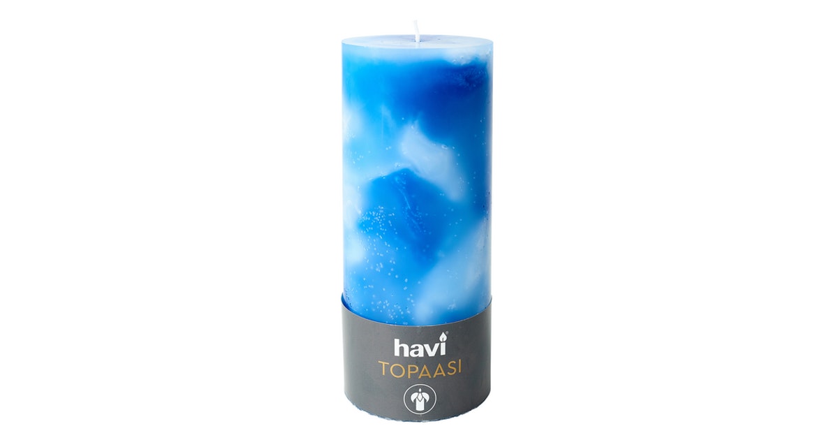 Havi table candle 70x170mm topaz blue 65h