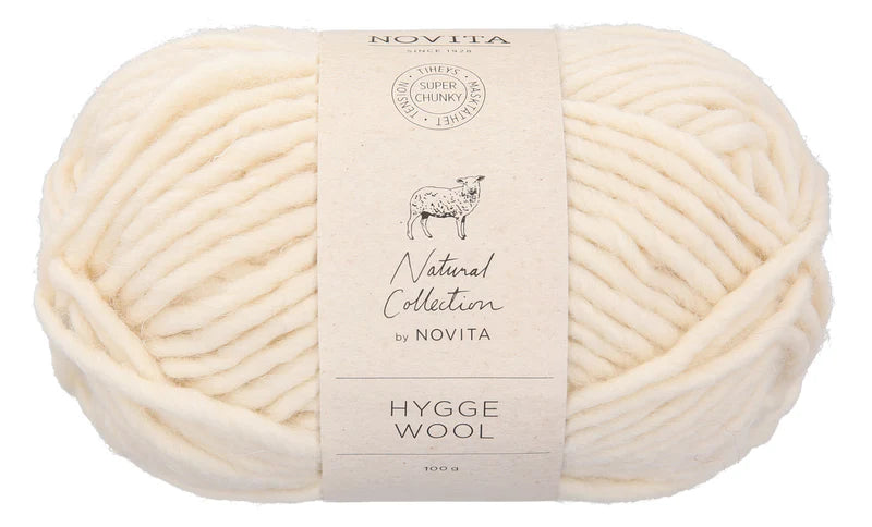 Novita Hygge Wool garn 100g naturvit