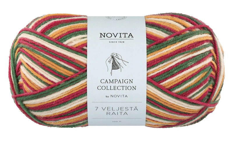 Novita 7 Brothers Raita 100 g wool blend yarn Christmas bow