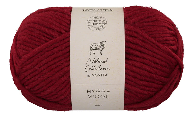 Novita Hygge Wool yarn 100g berry