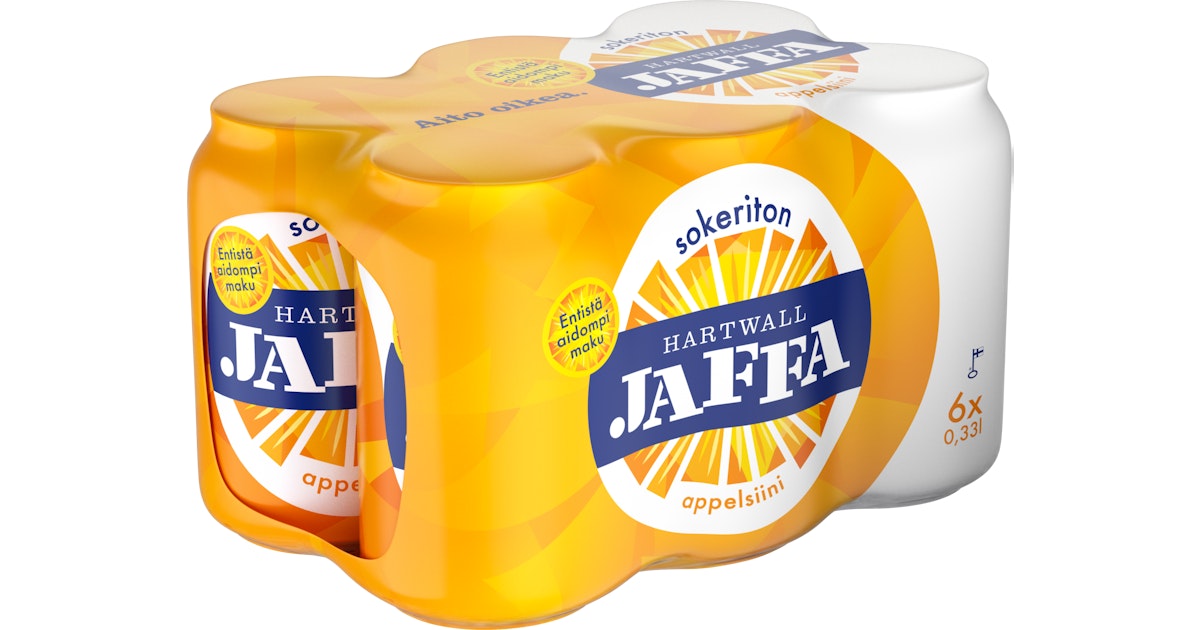 Hartwall Jaffa Appelsiini sokeriton virvoitusjuoma 0,33l 6-pack