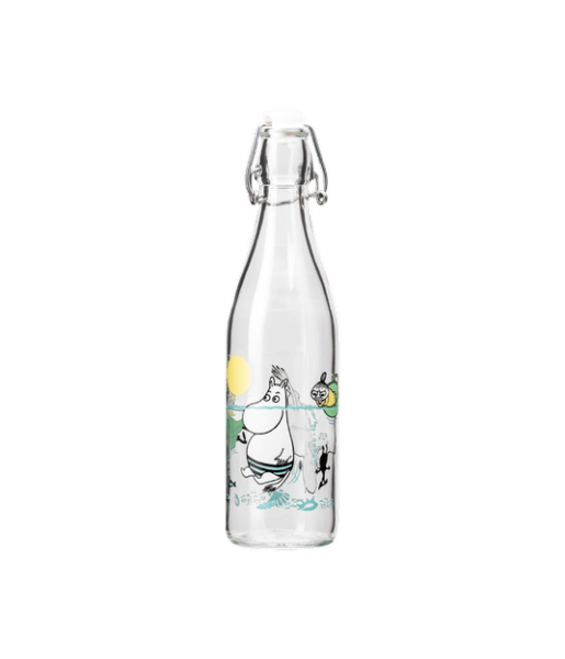 北欧で購入　未使用　ムーミン ガラスボトル　未使用 Muurla ムーミン ガラスボトル 0.5L 水の中の動き柄 – Suomikauppa.fi