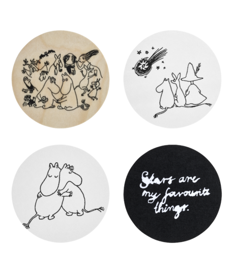 Muurla Moomin 80th Anniversary Coasters in tin box 4pcs