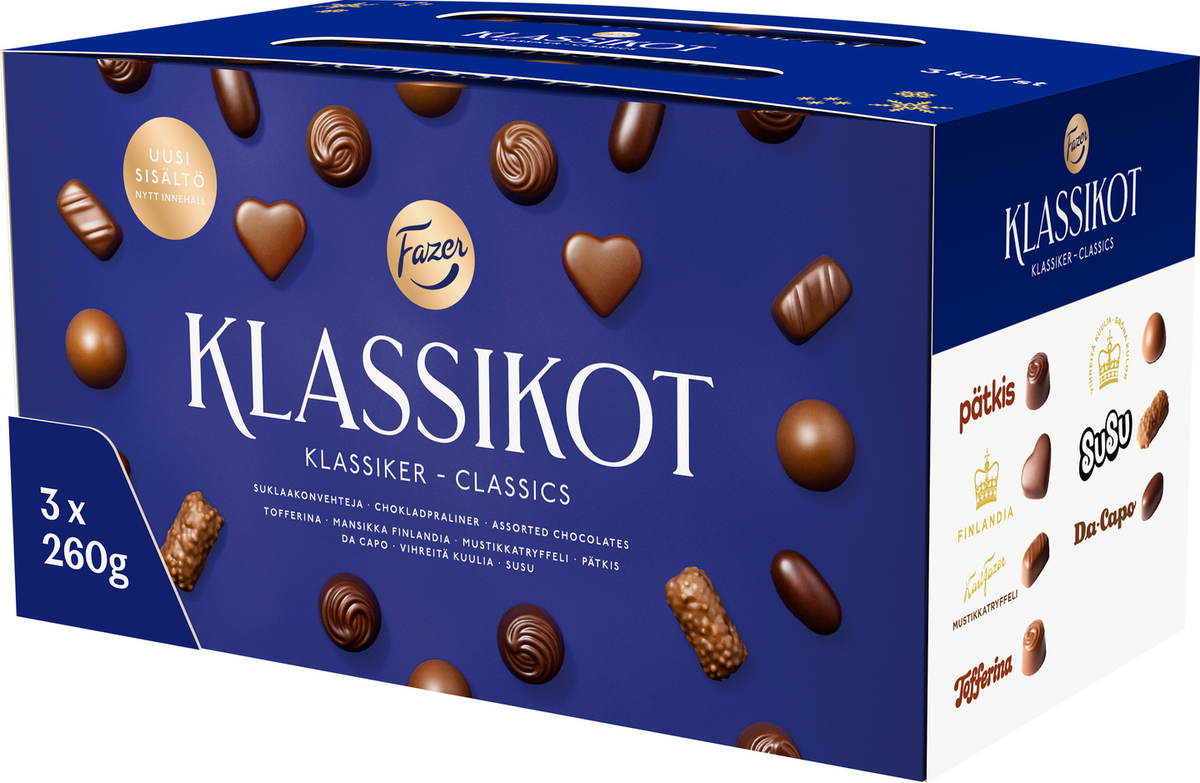Fazer Klassikot assorted pralines 3x260g