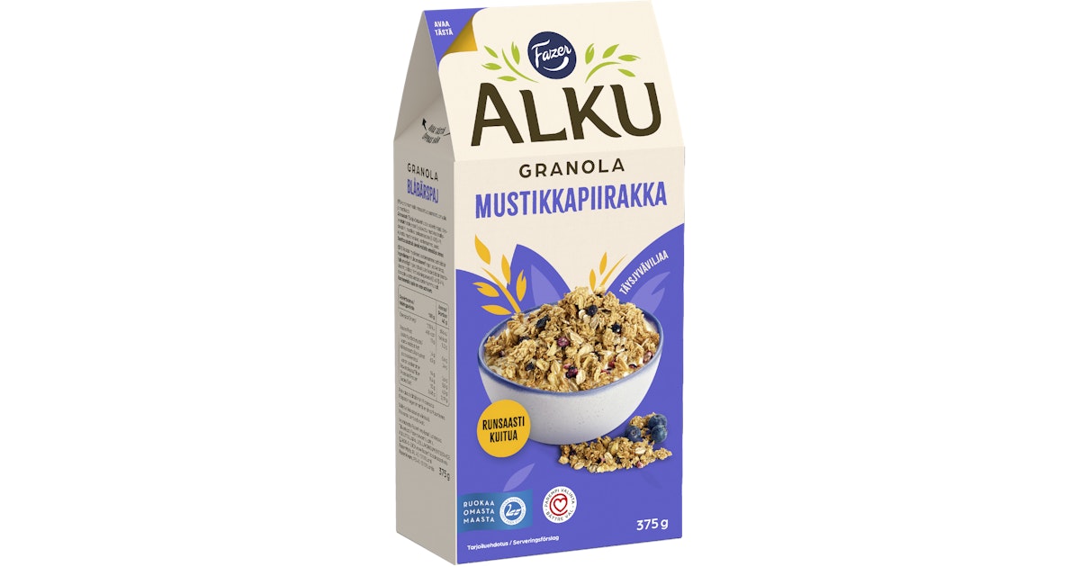 Fazer Alku Mustikkapiirakka Granola 375 g