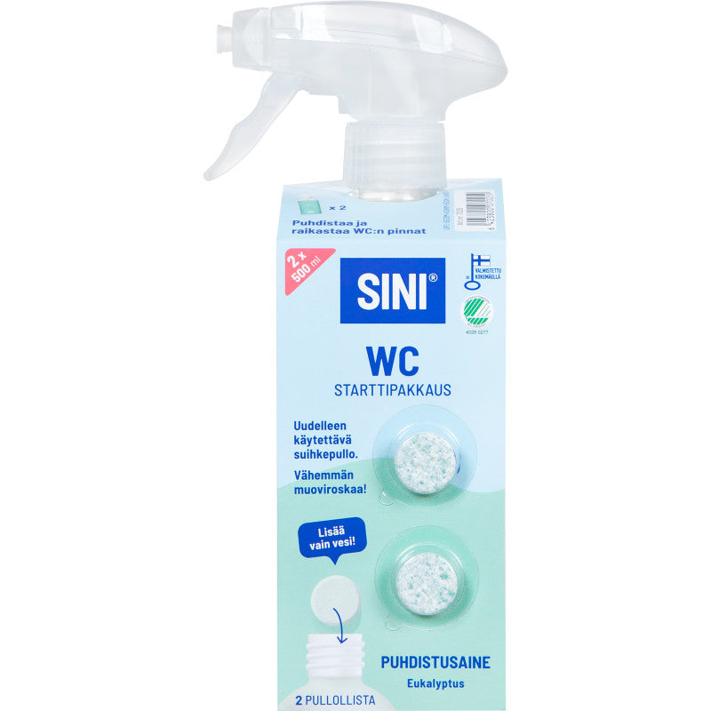 Sini WC-Reinigungsmittel, Startpaket – Flasche + 2 Tabletten