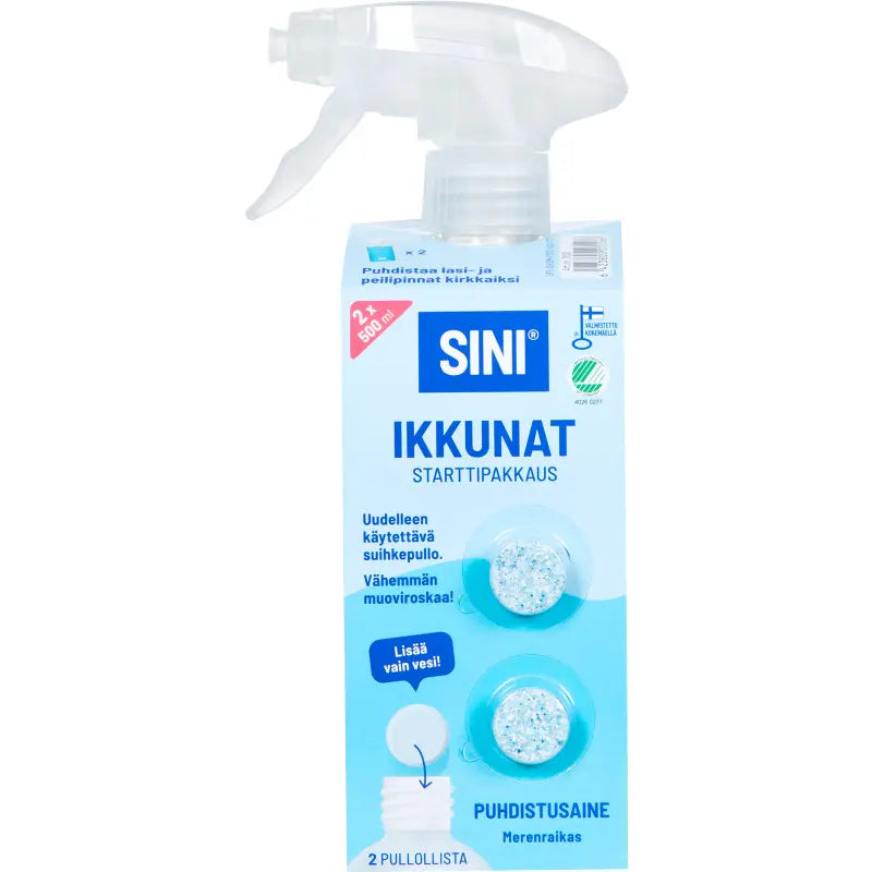 Sini Window cleaner, starter pack – bottle + 2 tablets