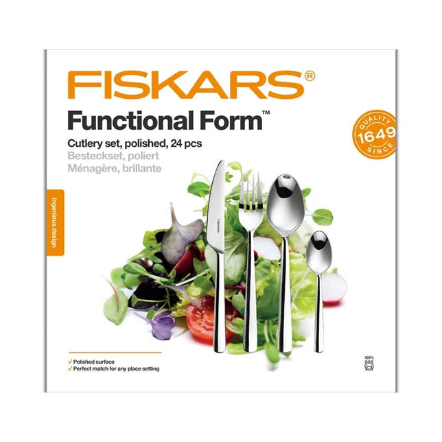 Fiskars Functional Form cutlery set 24 pieces, polished