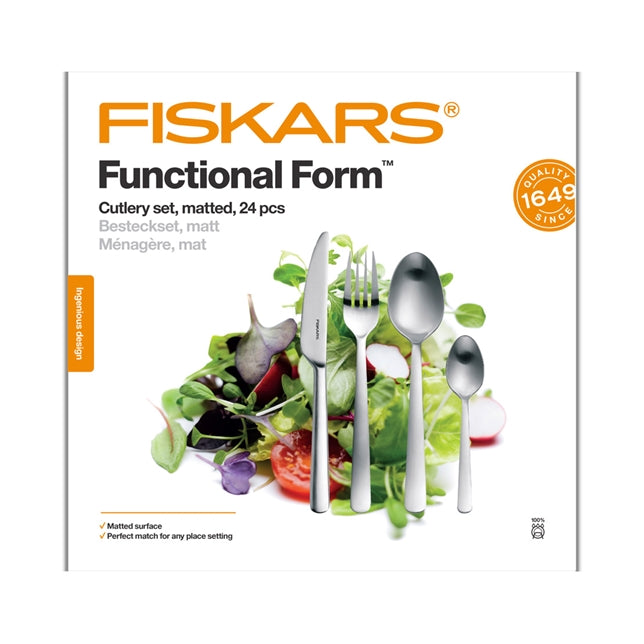 Fiskars Functional Form Besteckset 24 Teile, matt