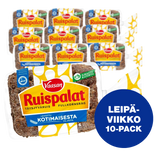 10-PACK Vaasan Ruispalat 330 g 6 kpl revitty täysjyväruisleipä