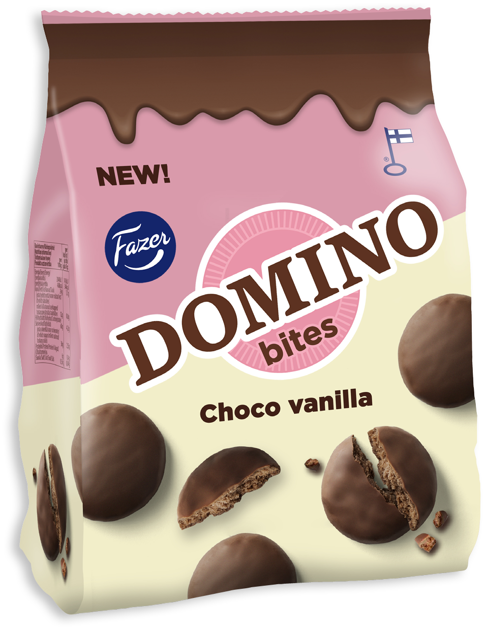 Fazer Domino Bites Choco Vanilla herkuttelukeksi 185g