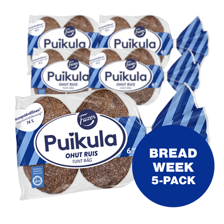 5-PACK Fazer Puikula Tunt råg 6 st 210 g