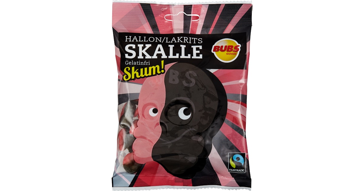 BUBS Skalle Hallon/Lakrits Skum 90g