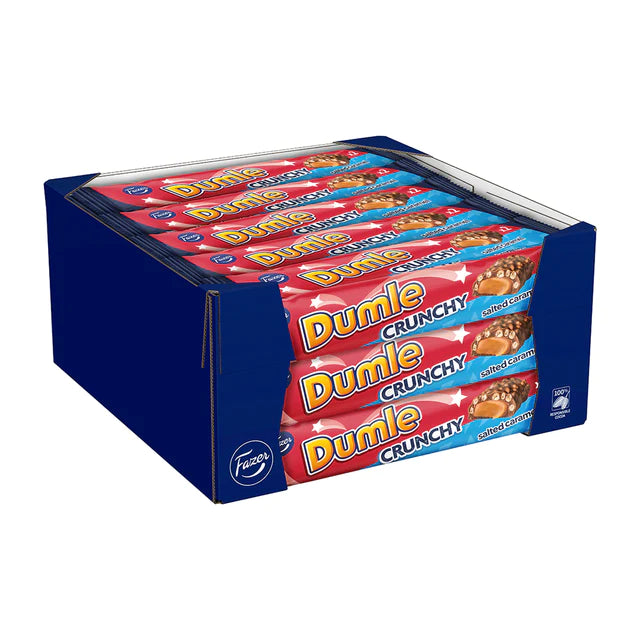 20 x Fazer Dumle Crunchy Salted Caramel suklaapatukka 55g LAATIKKO