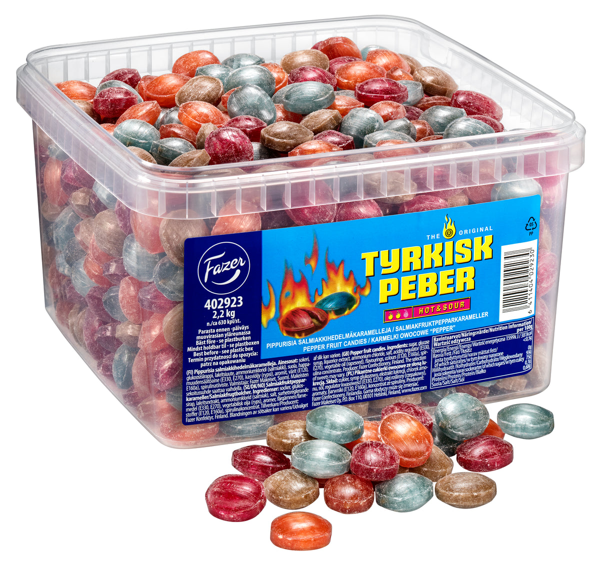 Fazer Tyrkisk Peber Hot & Sour hedelmäsalmiakki irtokarkki 2.2kg