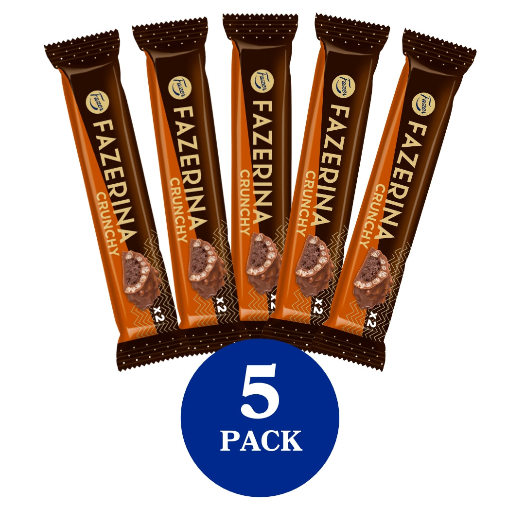 Fazer Fazerina Crunchy suklaapatukka 50g 5-PACK